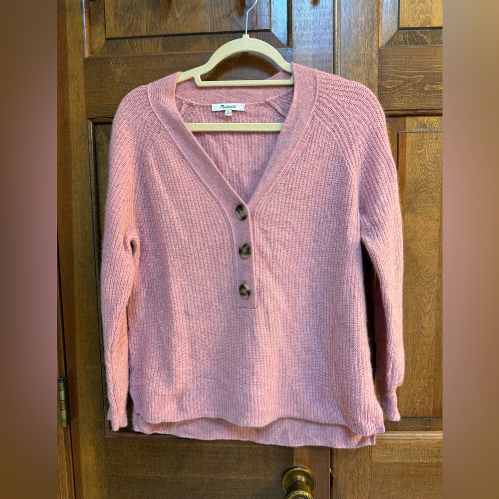 Madewell Ribbed Lyle Henley Sweater, Size S
